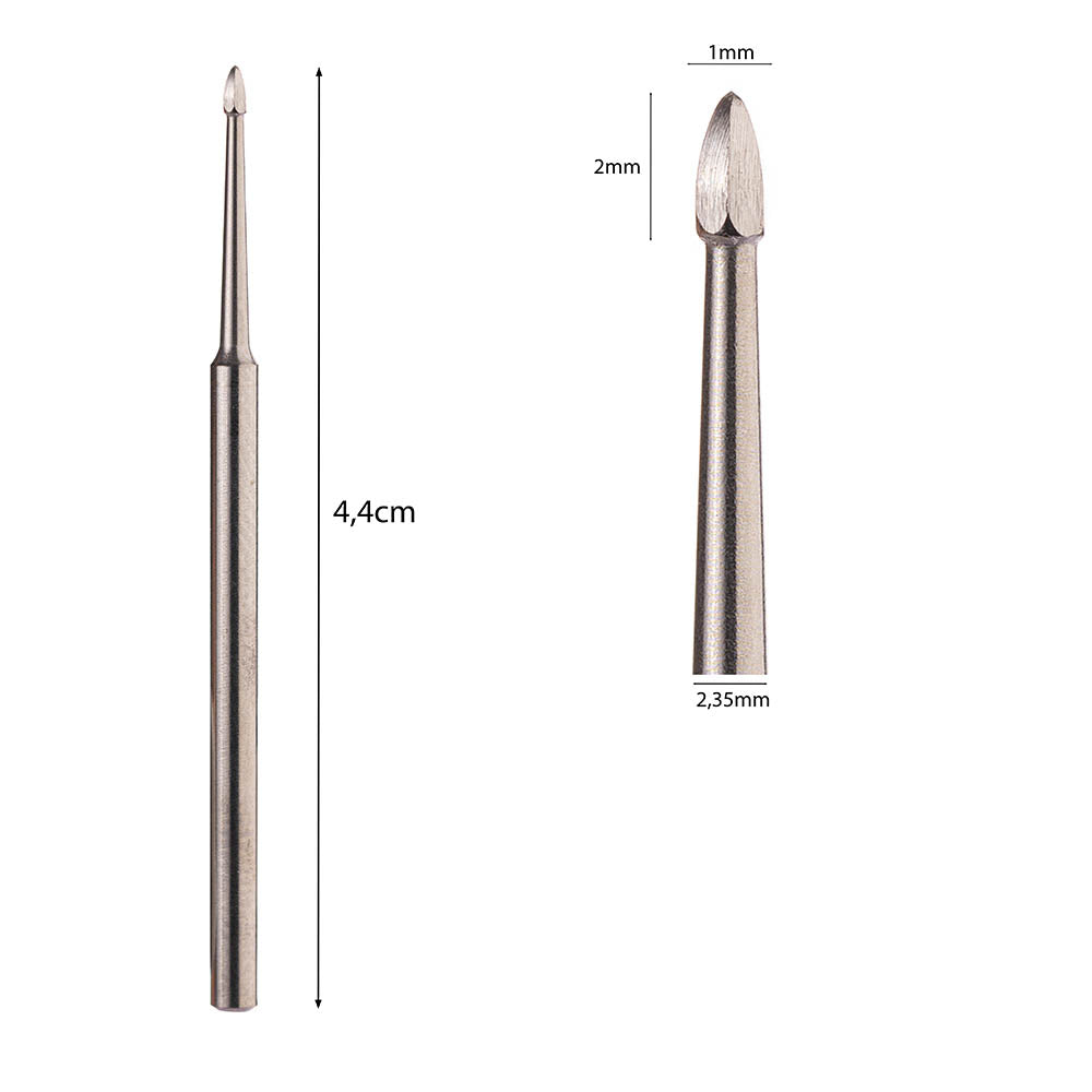 Drill Bit without abrasive for cleaning the cuticle