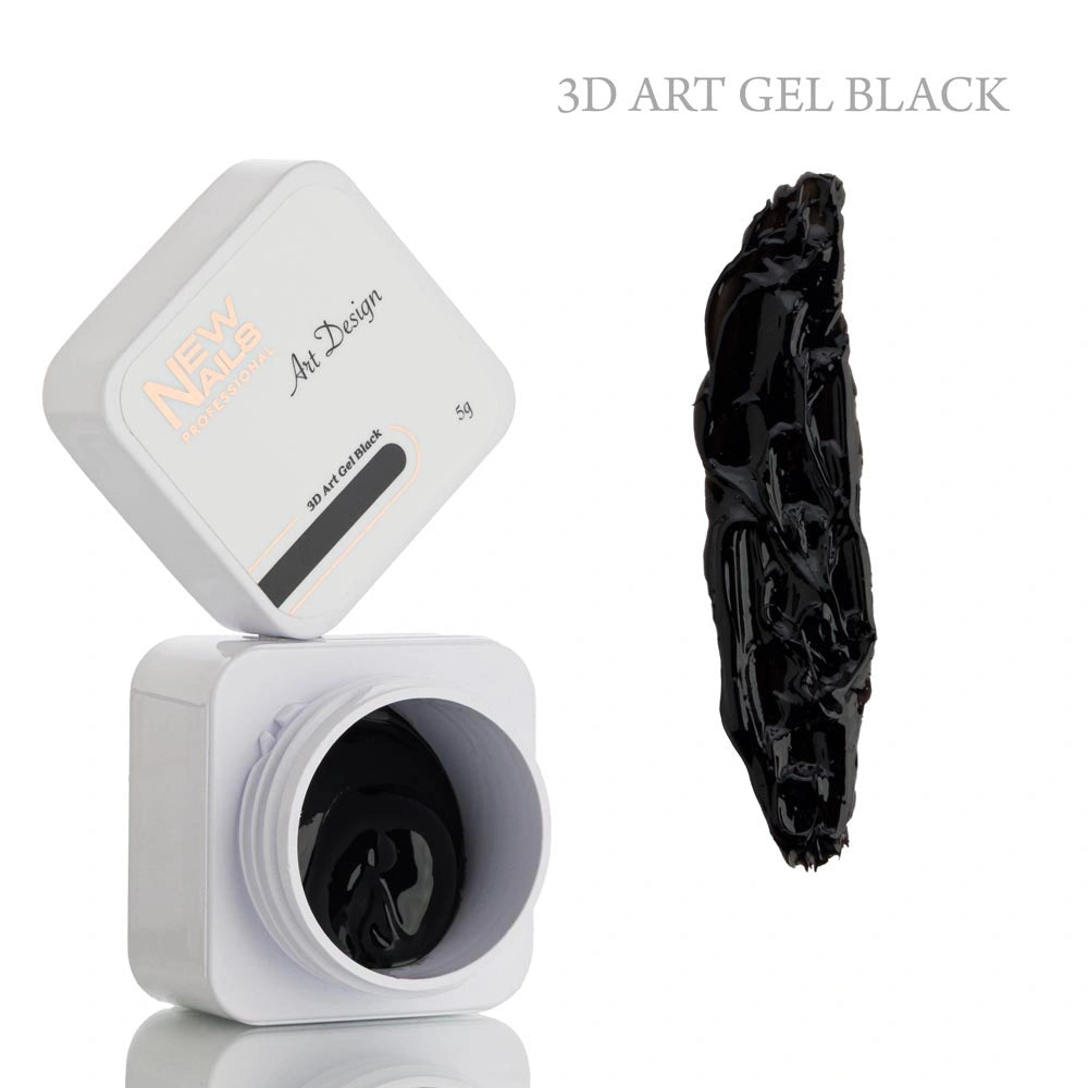 3D Art Gel – Decorative 3D Nail Art Gel (White, Black and Gold)