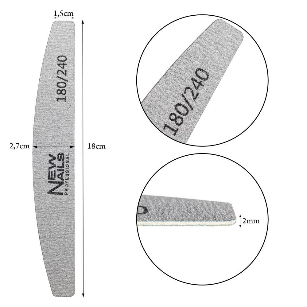 Crescent Files 180/240 grit, Wooden Base