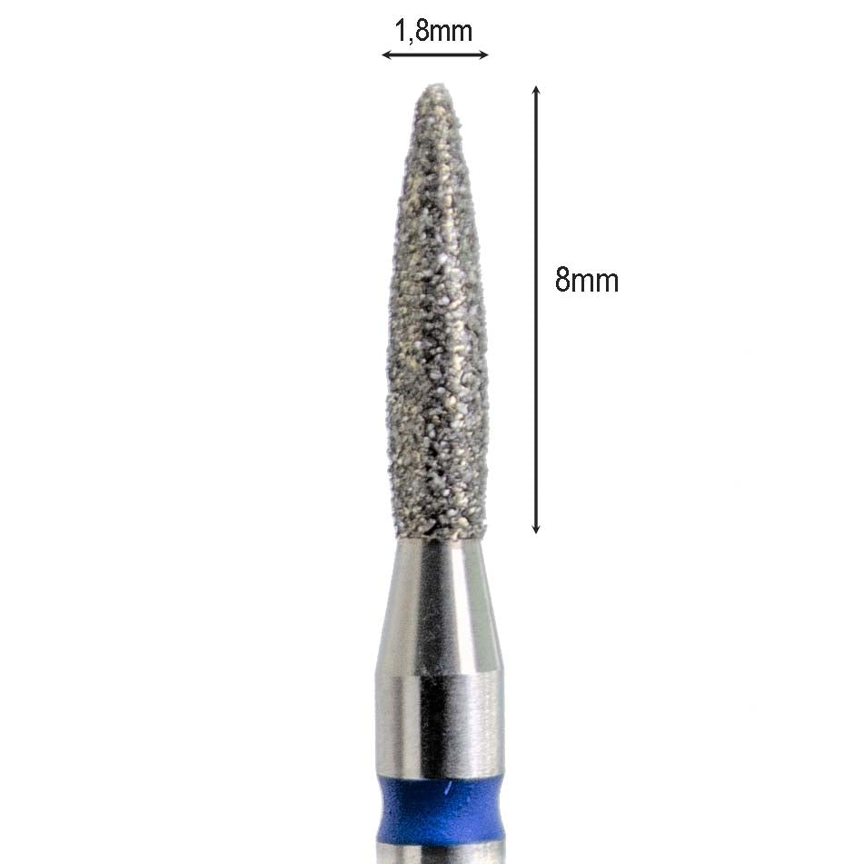 Flame Diamond Drill Bit 1.8 mm Red/Blue (Kmiz)