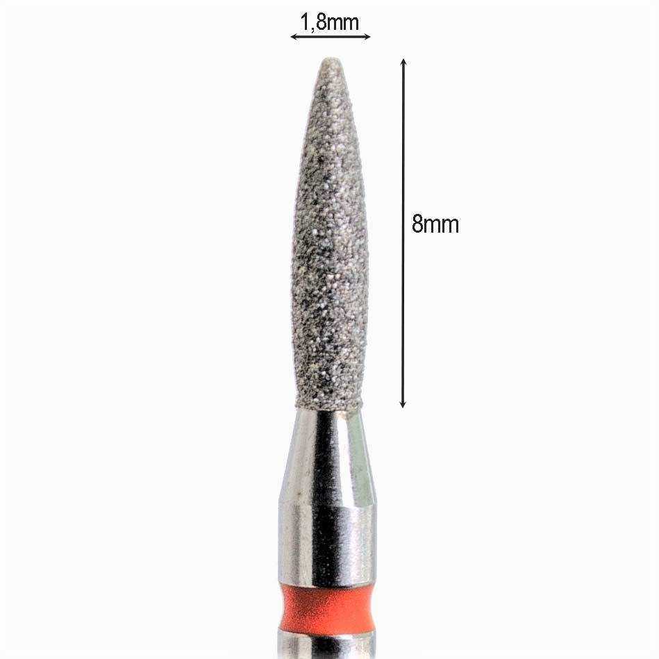 Flame Diamond Drill Bit 1.8 mm Red/Blue (Kmiz)