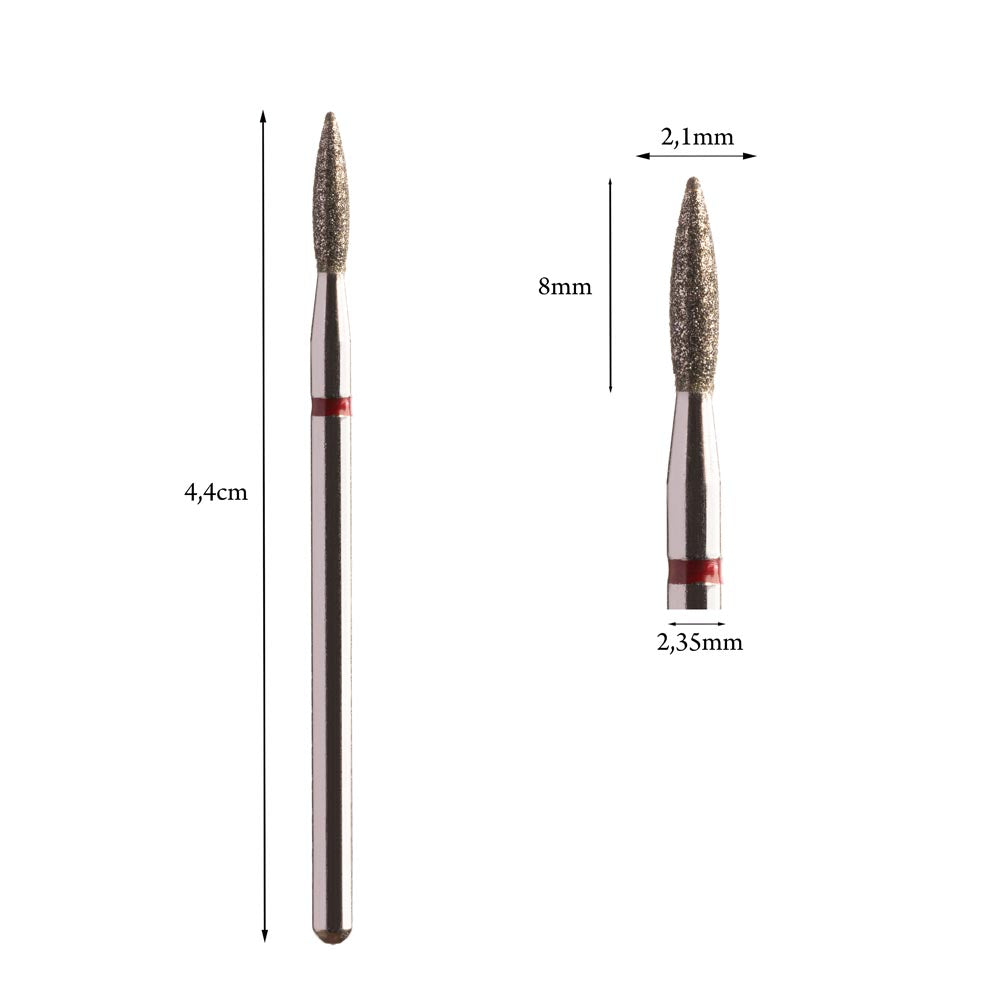 Flame Diamond Bit 2.1mm Red/Blue