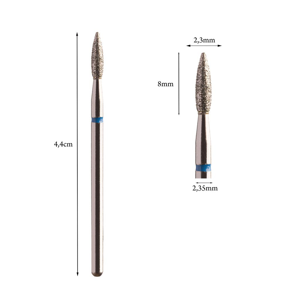 Flame Diamond Bur 2.3mm Red/Blue