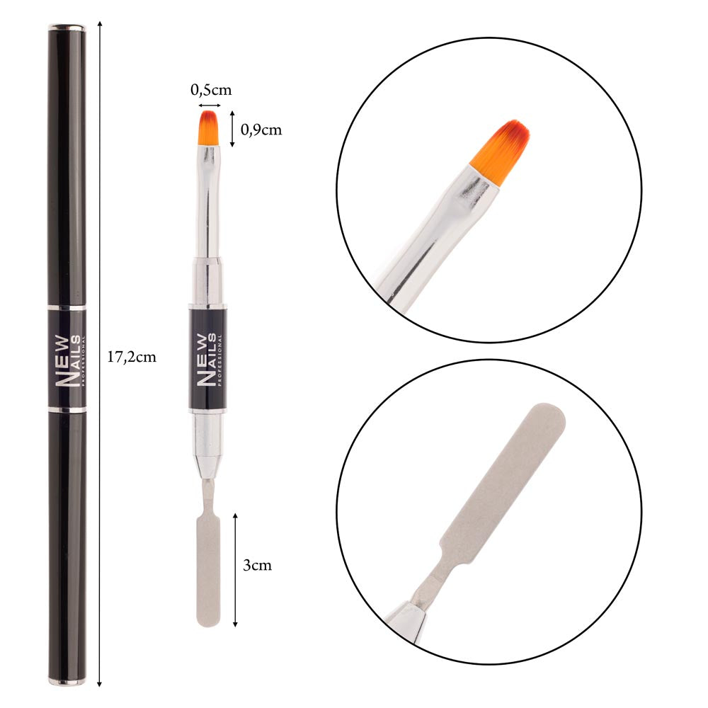 Pincel Doble Cara (espátula y pincel para gel o polygel)