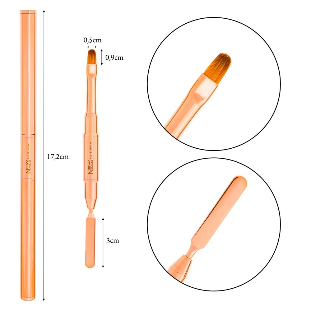 Pincel Doble Cara (espátula y pincel para gel o polygel)
