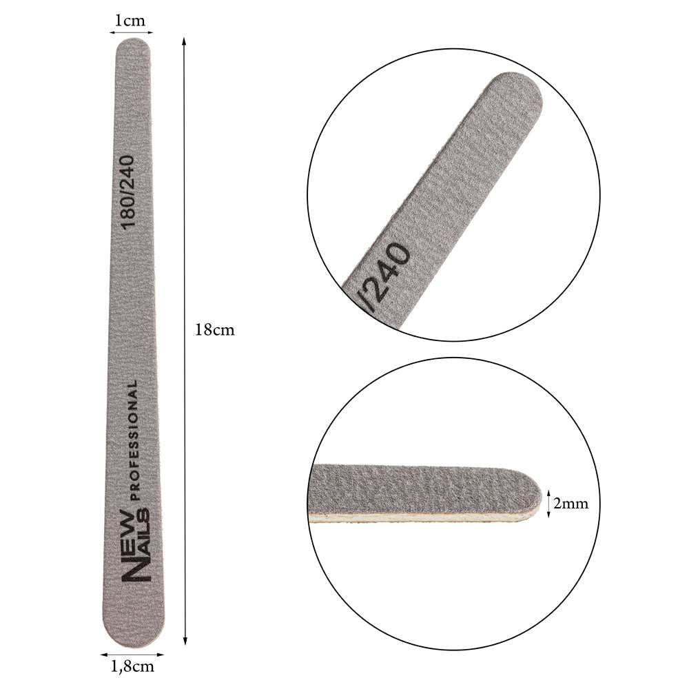 Narrow Files 180/240 grit, wooden base