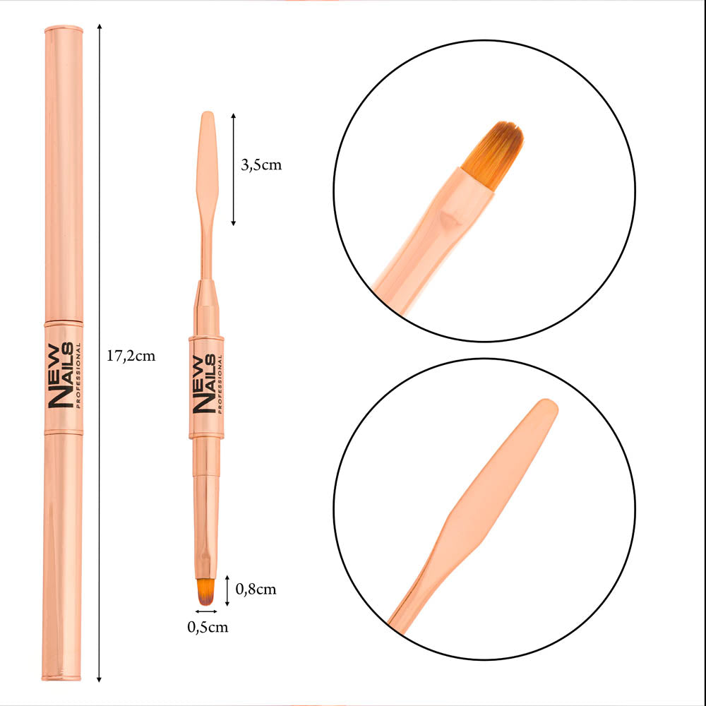Pincel Doble Cara (espátula y pincel para gel o polygel)