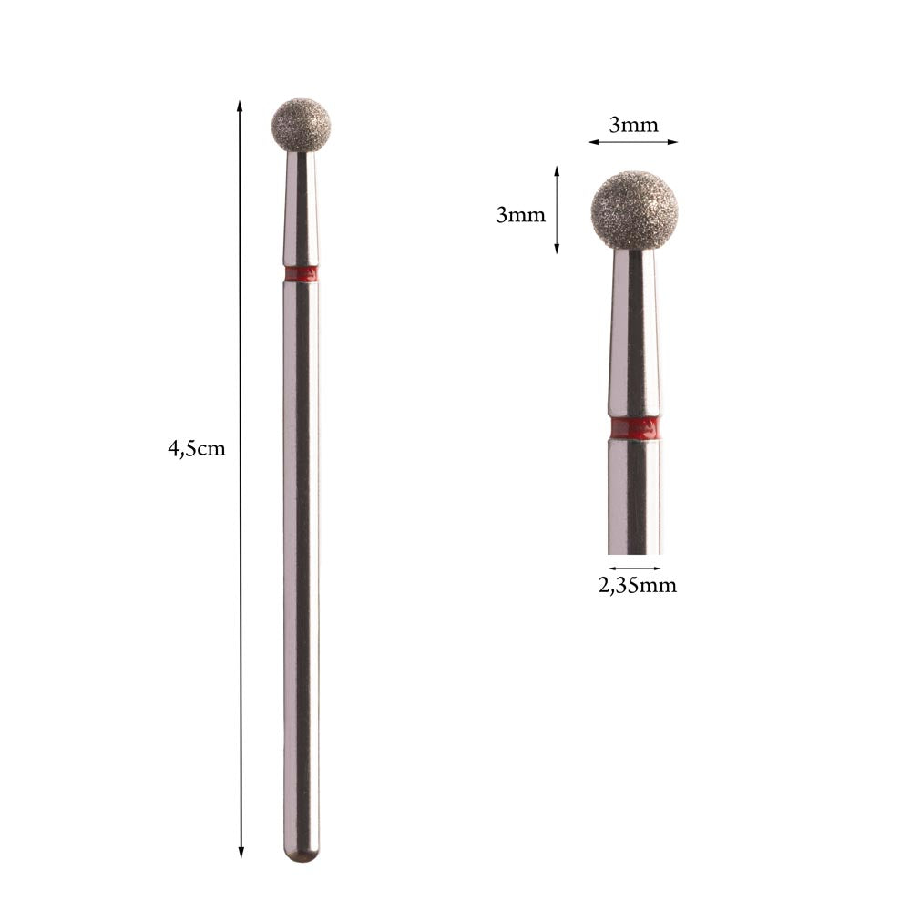 Diamond Ball Milling Cutter 3mm Red/Blue