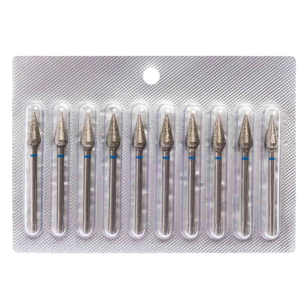 Conical Pedicure Diamond Bur, 5mm Red/Blue