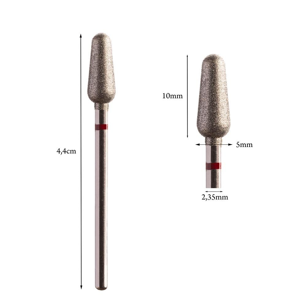 Pedicure Diamond Bur, Pear 5mm Red/Blue