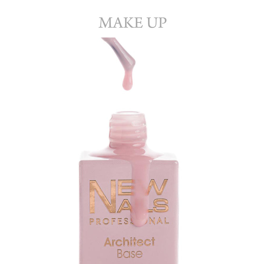 Close-up of Rubber Base Gel Architect Base Make Up showing the self-leveling gel texture by New Nails Professional
