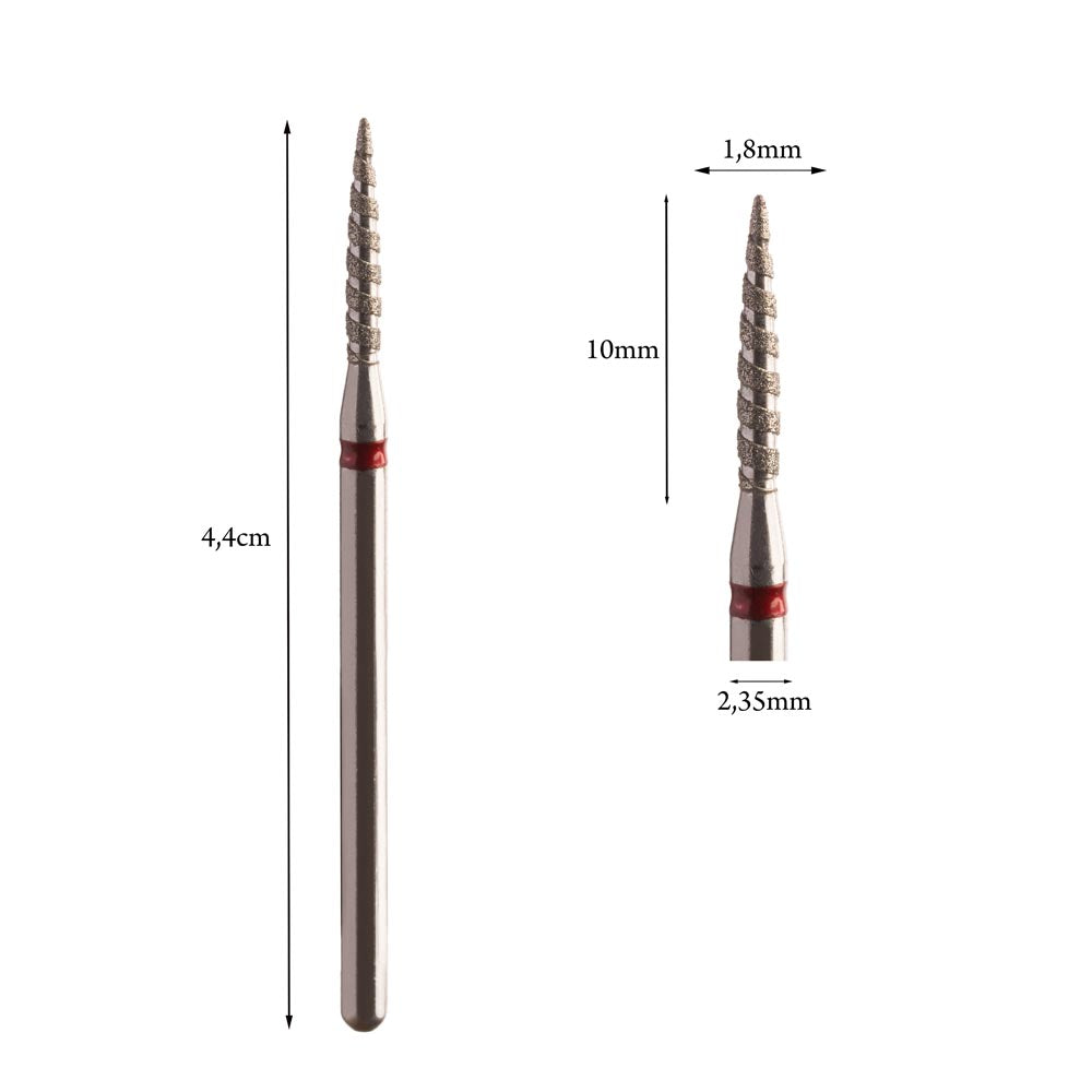 Diamond Tornado Drill Bit 1.8mm Red/Blue