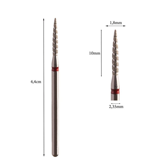 Diamond Tornado Drill Bit 1.8mm Red/Blue