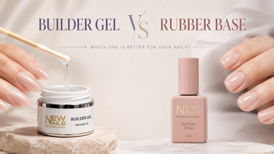 builder gel nails compared with rubber base nails