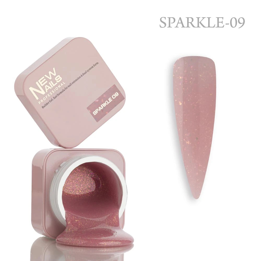 Builder Gel SPARKLE – Self-Leveling Gel | NEW NAILS Professional
