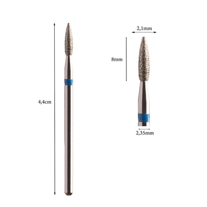 Flame Diamond Bit 2.1mm Red/Blue