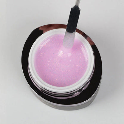 BrillBird Next Level Builder Gel Latte Unicorn – HEMA & TPO Free builder gel with shimmer flakes