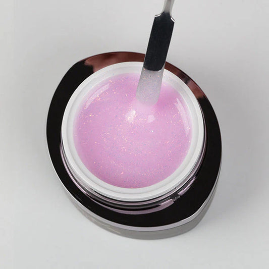 BrillBird Next Level Builder Gel Latte Unicorn – HEMA & TPO Free builder gel with shimmer flakes