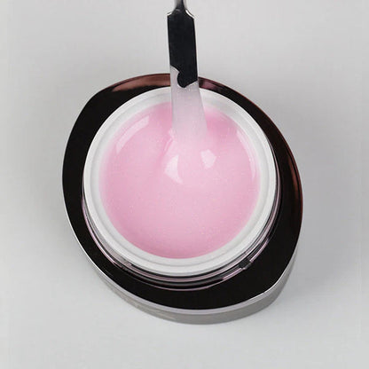 BrillBird Next Level Builder Gel Shimmer Blush – HEMA & TPO Free pink shimmer hard gel