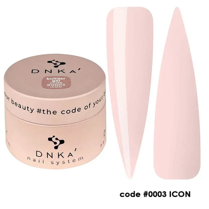 DNKa Builder Gel Icon 0003 soft pink self leveling builder gel for nail extensions and natural nail overlays