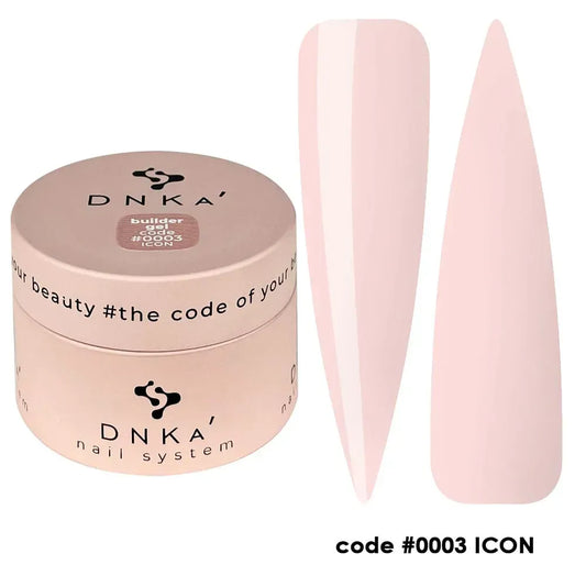 DNKa Builder Gel Icon 0003 soft pink self leveling builder gel for nail extensions and natural nail overlays