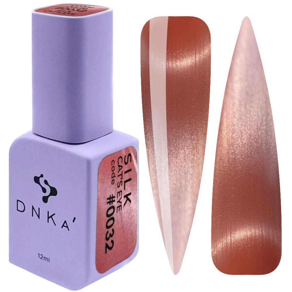DNKa Cat Eye Silk 0032 rose copper magnetic gel polish cat eye nail design