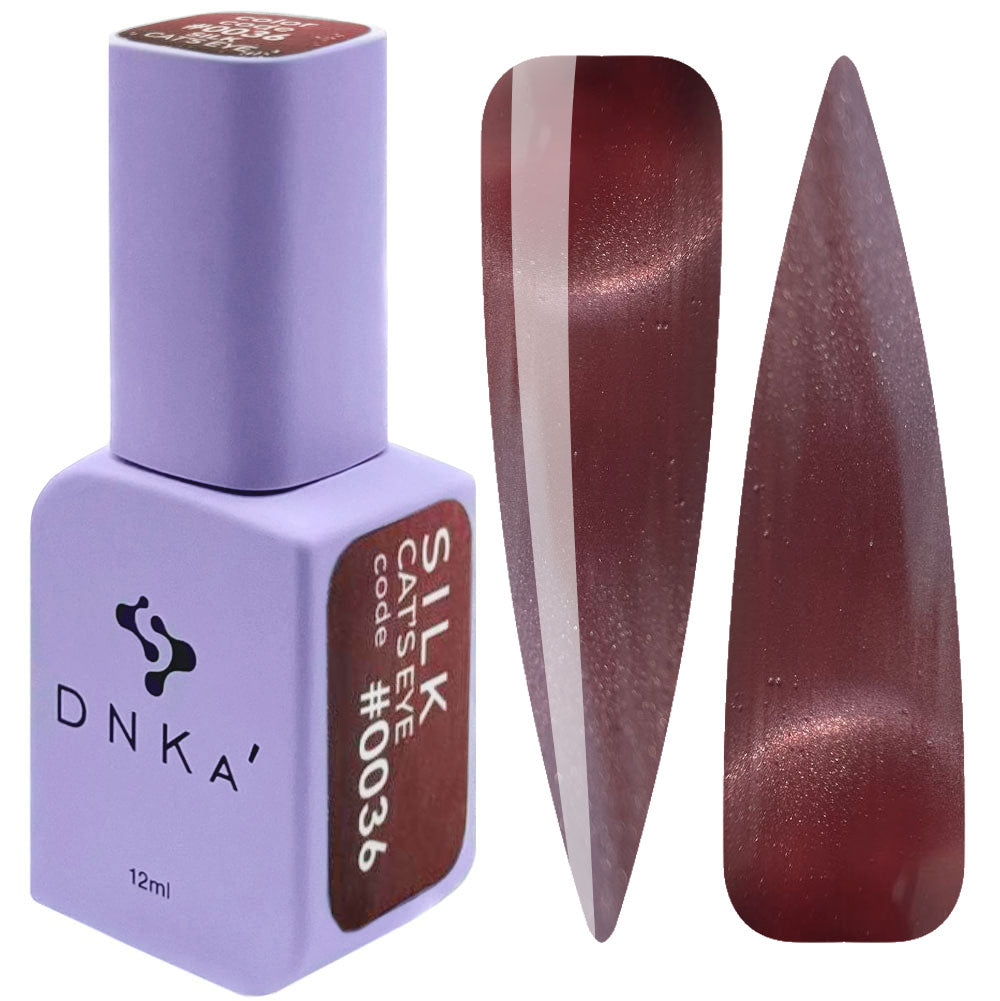 DNKa Cat Eye Silk 0036 cocoa bronze magnetic gel polish cat eye nail effect