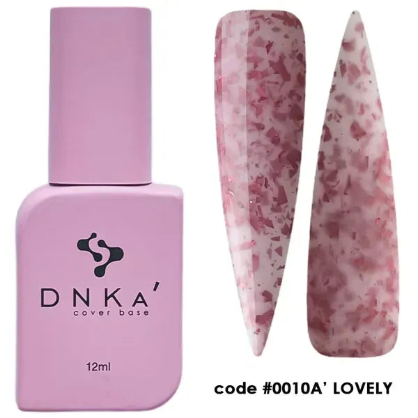 DNKa Cover Base 0010A Lovely rose milky rubber base with metallic glitter 12 ml