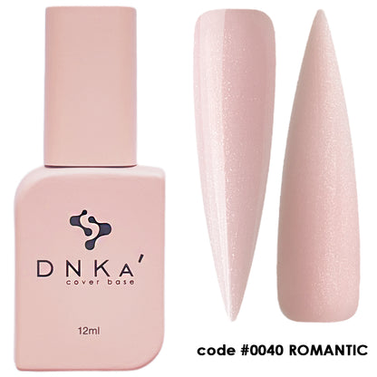 DNKa Cover Base 0040 Romantic shimmer pink self leveling rubber base with fine glitter