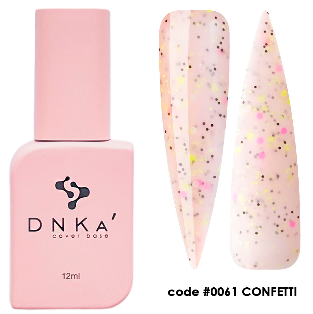 DNKa Cover Base 0061 Confetti glitter mix self leveling rubber base with decorative particles