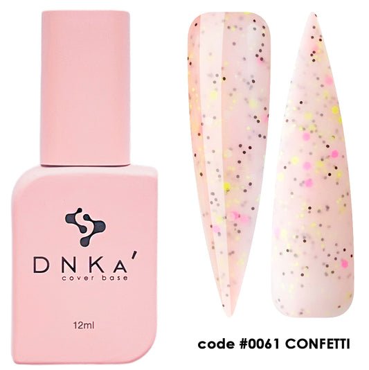 DNKa Cover Base 0061 Confetti glitter mix self leveling rubber base with decorative particles