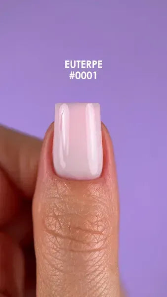 DNKa Fast Gel #0001 Euterpe milky pink liquid builder gel on natural nail