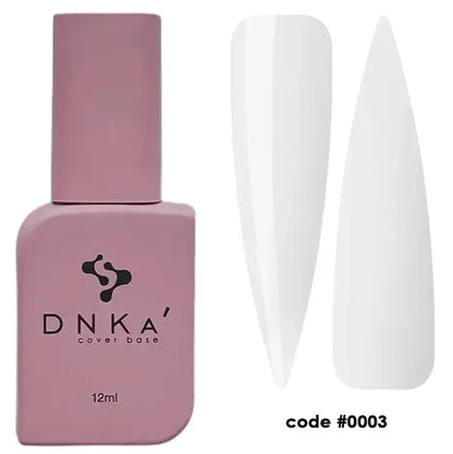 DNKa Fast Gel #0003 Clio translucent white liquid builder gel bottle and color swatch