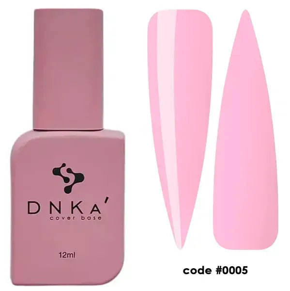 DNKa Fast Gel #0005 Erato bright pink liquid builder gel bottle and color swatch