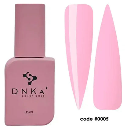 DNKa Fast Gel #0005 Erato bright pink liquid builder gel bottle and color swatch