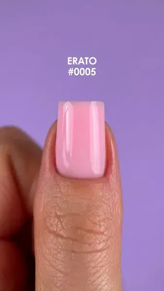 DNKa Fast Gel #0005 Erato soft pink liquid builder gel on natural nail