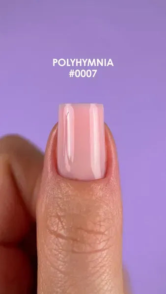 DNKa Fast Gel #0007 Polyhymnia dusty pink liquid builder gel on natural nail