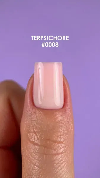 DNKa Fast Gel #0008 Terpsichore soft nude pink liquid builder gel on natural nail