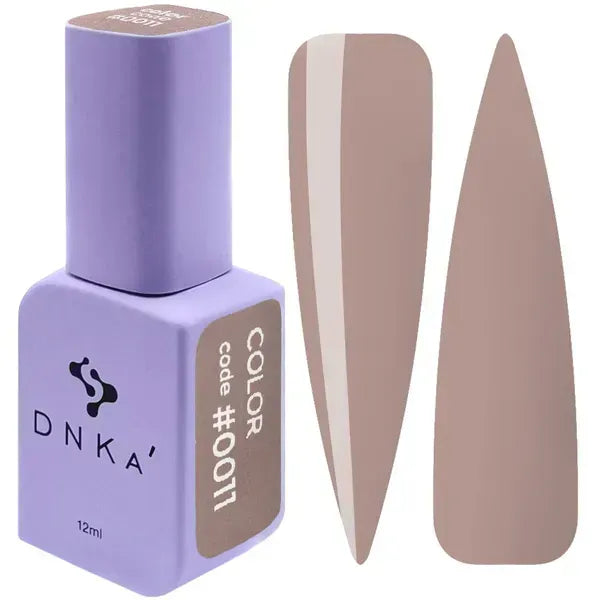 DNKa Gel Polish Color 0011 Cappuccino with taupe nude swatches, 12 ml