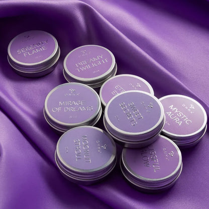DNKa premium massage candle collection with luxury fragrances