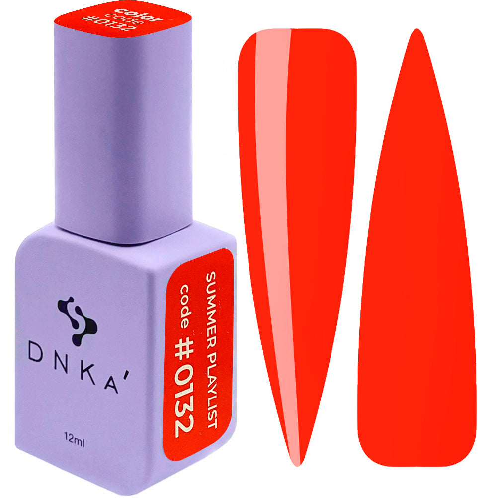DNKa Summer Playlist 0132 Sunset Pop vibrant coral orange gel polish