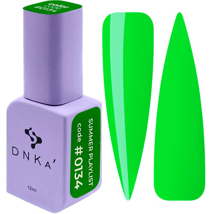 DNKa Summer Playlist 0134 Lime Energy neon green gel polish summer nail color
