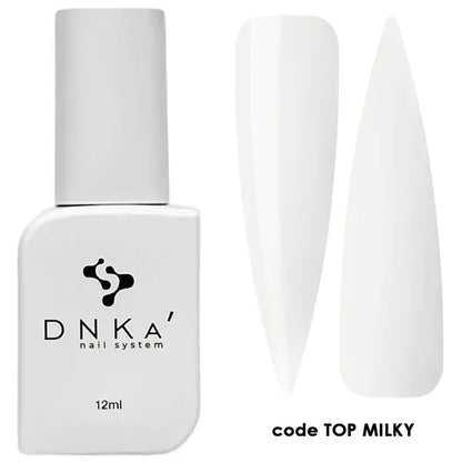 DNKa Top Milky translucent milky no-wipe gel top coat swatch
