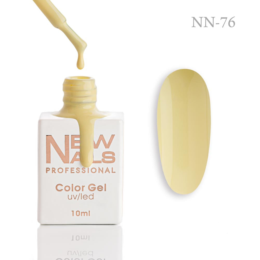 Butter Cream gel polish NN-76 soft pastel yellow nail color swatch