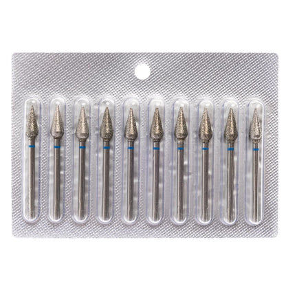 Conical Pedicure Diamond Bur, 5mm Red/Blue