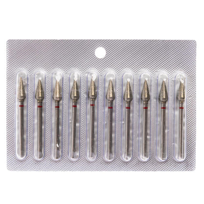 Conical Pedicure Diamond Bur, 5mm Red/Blue