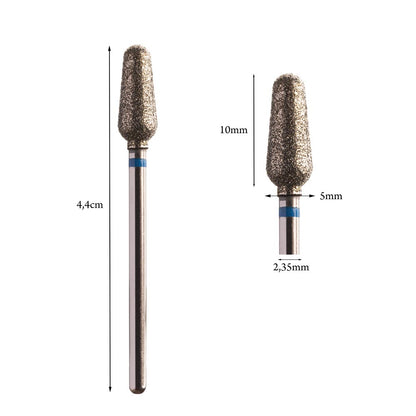 Pedicure Diamond Bur, Pear 5mm Red/Blue