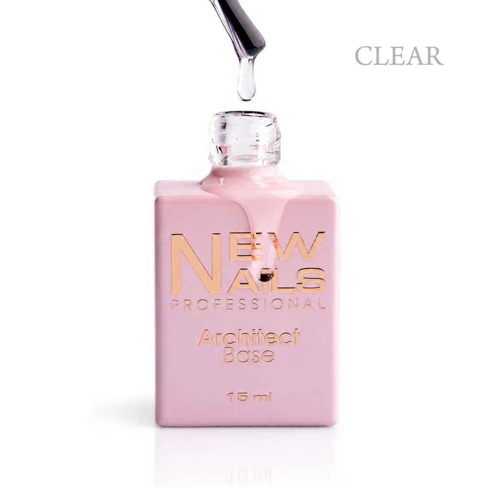New Nails Professional Architect Base Clear 15 ml, transparent rubber base gel for natural nail reinforcement